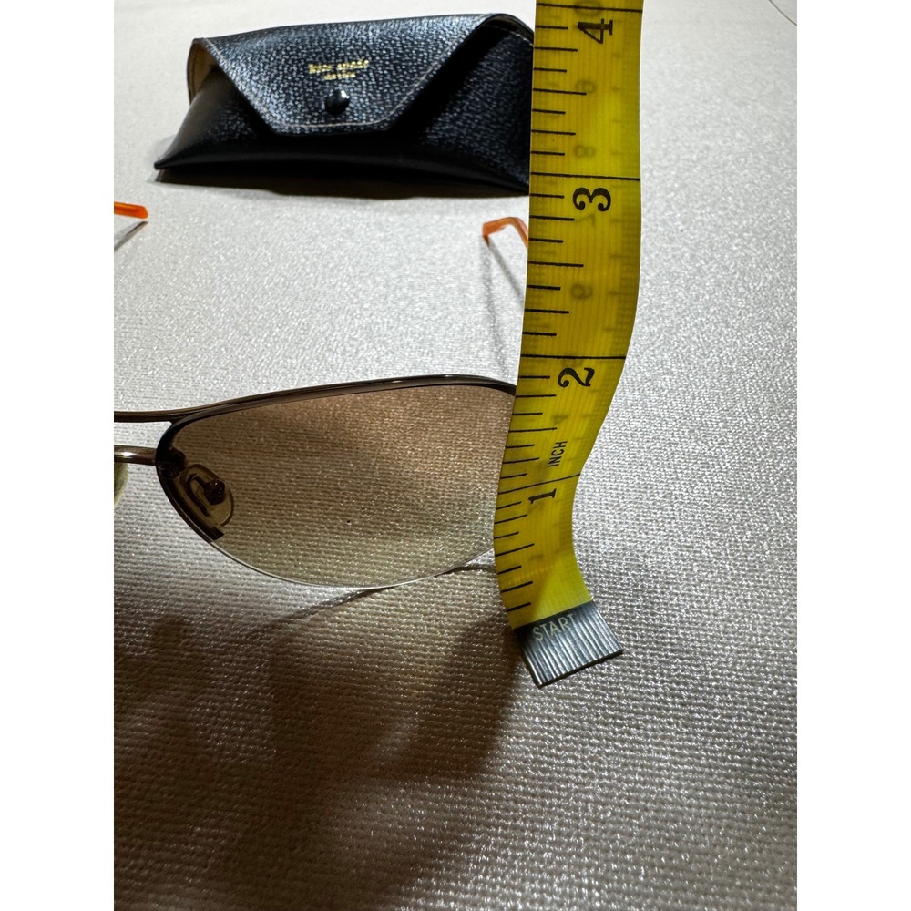Kate Spade Noel/S Aviator Sunglasses Silver Amber Gradient Brown Lens with Case - Picture 6 of 10